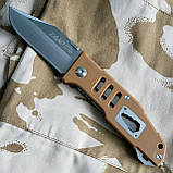 Ніж складаний LAND Knife GB-9046, 21см, 177г, склобій, G10 койот, фото 6