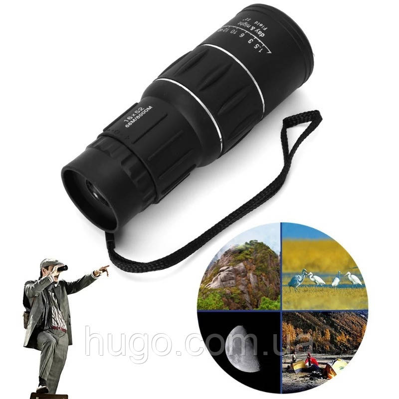 Тактичний монокуляр 16x52 / Бінокль з подвійним фокусуванням / Туристичний бінокль, фото 1