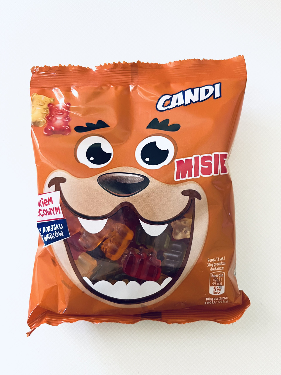 Конфети жовті мішки Candi Misie з фруктовим смаком 200 г Польща