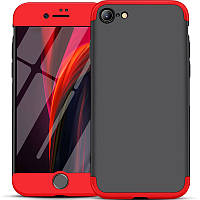 Пластикова накладка для iPhone SE 2 / 3 (2020 / 2022) / iPhone 8 / iPhone 7 GKK LikGus 360 градусів (opp) (Чорний/Червоний)