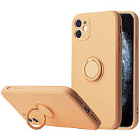 Чохол TPU Candy Ring Full Camera Для Apple iPhone 12 (Помаранчевий / Coral )
