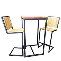 Барный комплект (стол и стулья) лофт LNK- LOFT "Таба" (длина - 50 см)