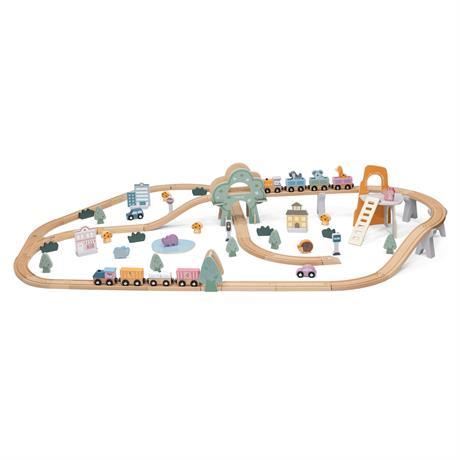 Залізниця дерев'яна Viga Toys на 90 елементів