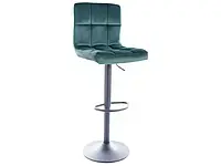 Барный стул C105 VELVET черный каркас / зеленый BLUVEL 78
