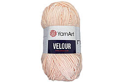 Пряжа для в'язання YarnArt Velour. 100 г. 170 м. Колір — персиковий 869
