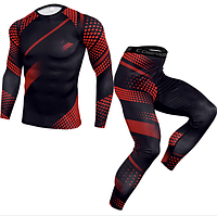 Комплект для тренировок компрессионная одежда LHPWTQ М черно-красный