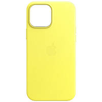 Шкіряний чохол для Apple iPhone 12 Pro / 12 (6.1"") - Leather Case (AA) with MagSafe (Yellow)