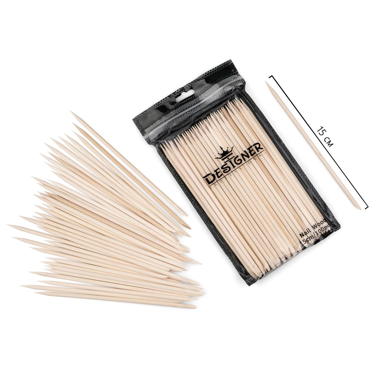 Апельсинові палички 15 см, 100 шт Дизайнер/ одноразові для манікюру і педикюру, фото 1