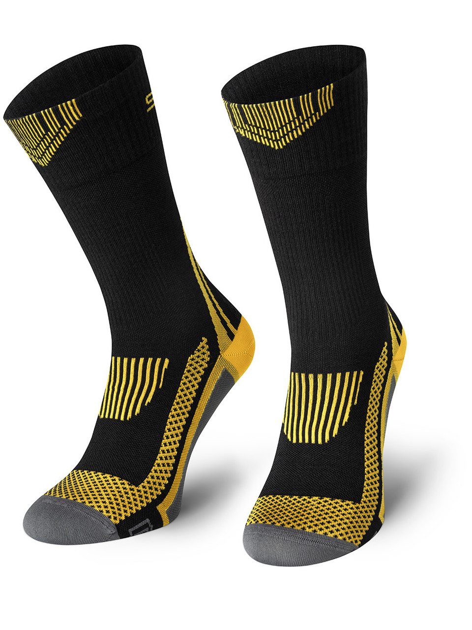 Термошкарпетки SPAIO Trekking COMPRESSION 01 чорний/жовтий