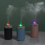 Компактний зволожувач повітря FLAME Humidifier "БАНКА" з акумулятором і підсвічуванням, ультразвуковий, рожевий, фото 9