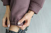Костюм утеплений жіночий худі та спортивні штани турецька тринитка на флісі колір вишня в шоколаді, фото 6