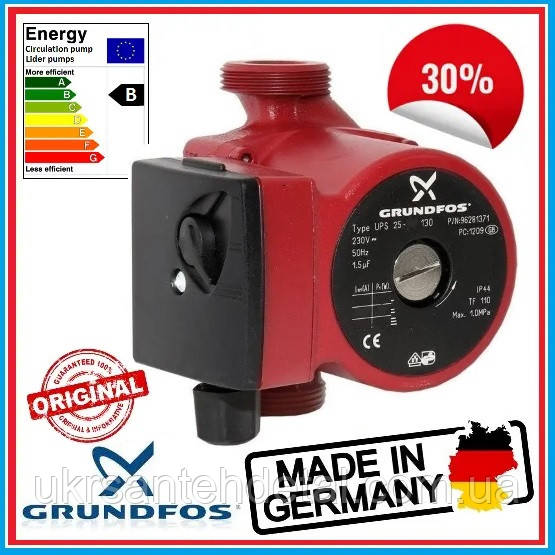 Циркуляційний насос Grundfos UPS 25-60-130 Тепла підлога Grundfos (Німеччина)