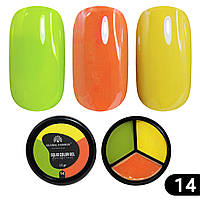 Гель фарба для манікюру покриття нігтів та дизайну solid color gel - 3 в 1 підвищеної щільності 14