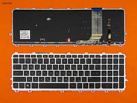 Клавиатура для HP Envy TouchSmart 15-J 15T-J 15Z-J 17-J 17T-J series, RU, (с подсветкой, серая рамка, черные