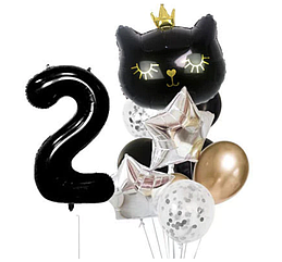 Набір куль у стилі Кішечка, meow party чорна