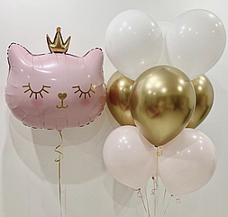 Набір куль у стилі Кішечка, meow party рожева
