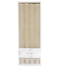 Столові свічки кольору шампань набір 4 шт 25 см парафін