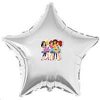 Наклейка "Лего Френдс" на кулю 18" героїні з іменами (поштучно, без кулі)