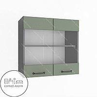 Шкаф навесной (витрина) на кухню, шкафчик в ванную, мебель в ванную, верхний модуль для кухни 600 мм С-067 Черный - Камуфляж