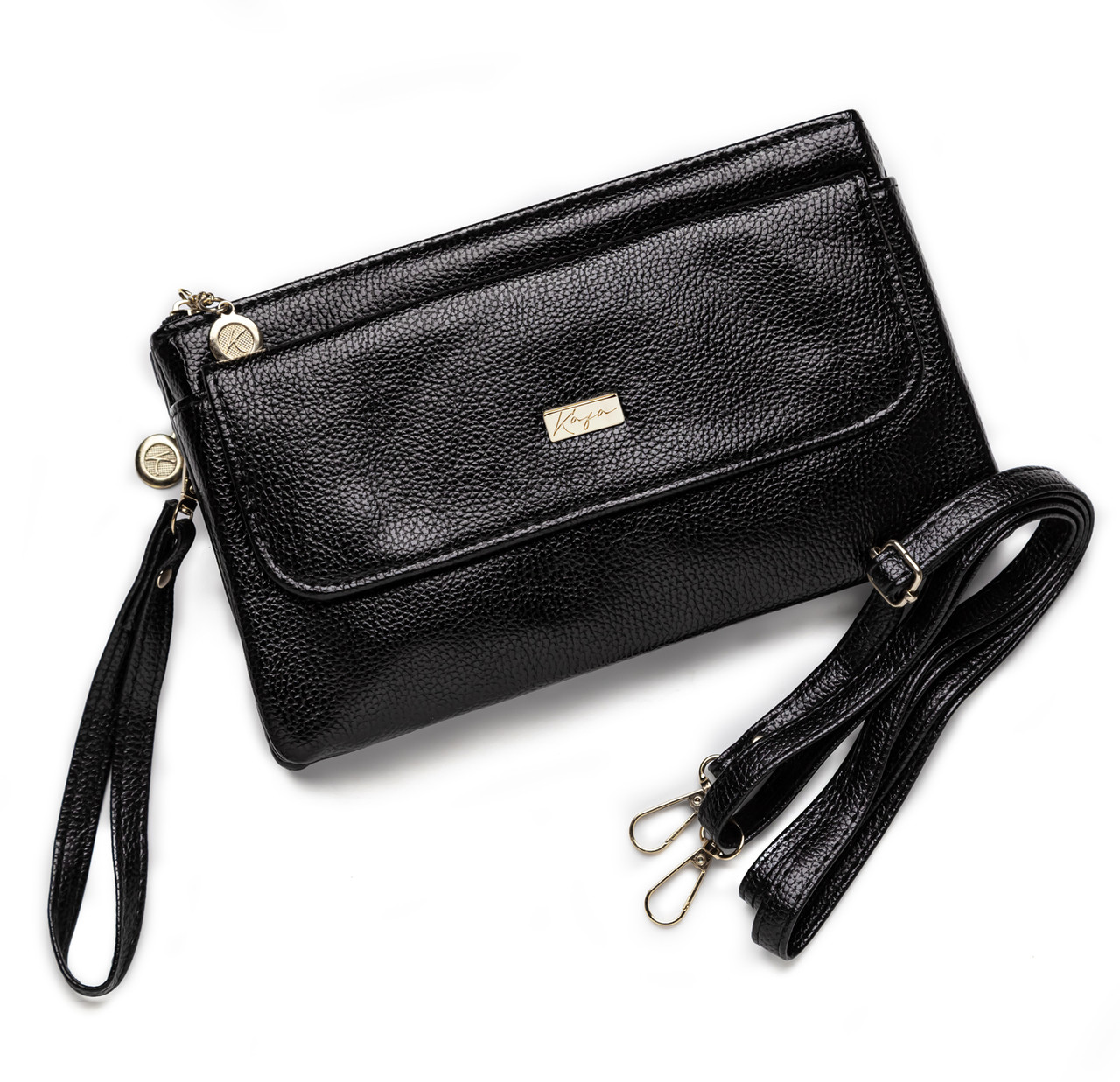 Жіноча сумочка клатч через плече Kafa 2025 чорна, фото 1