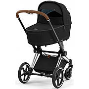 Коляска Cybex Priam 4.0  шасі Chrome Brown + Люлька Sepia Black