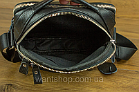 Чоловіча шкіряна сумка-месенджер через плече Tiding Bag A25-278A Чорна, фото 10
