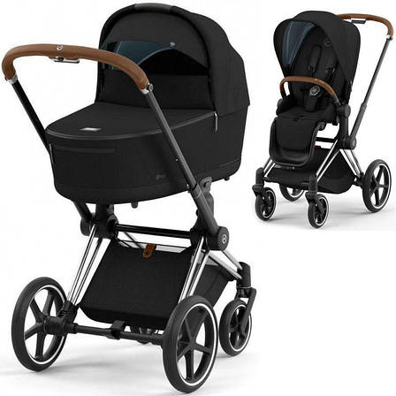 Cybex Priam 4.0 коляска 2 в 1 Sepia Black шасі Chrome Brown, фото 1