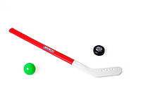 Набір для гри в хокей, ключка, шайба (d-6 см), кулька, у сітці 72 см, ТМ Технок, Україна
