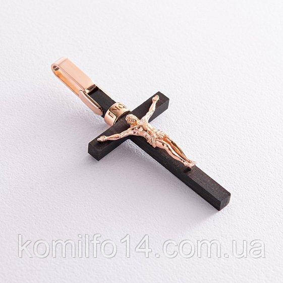 Мужской православный крест из эбенового дерева и золота (ID#1698867594 ...