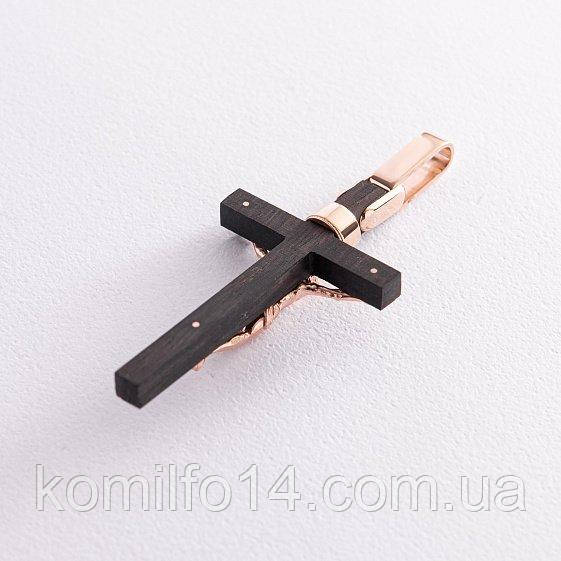 Мужской православный крест из эбенового дерева и золота (ID#1698867594 ...