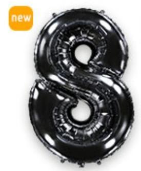 Куля цифра "8" Колір: Чорна. Розмір: 40"(100 см). Пр-во: FlexMetal (Іспанія)