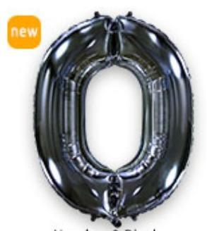 Куля цифра "0" Колір: Чорний. Розмір: 40"(100 см). Пр-во: FlexMetal (Іспанія)