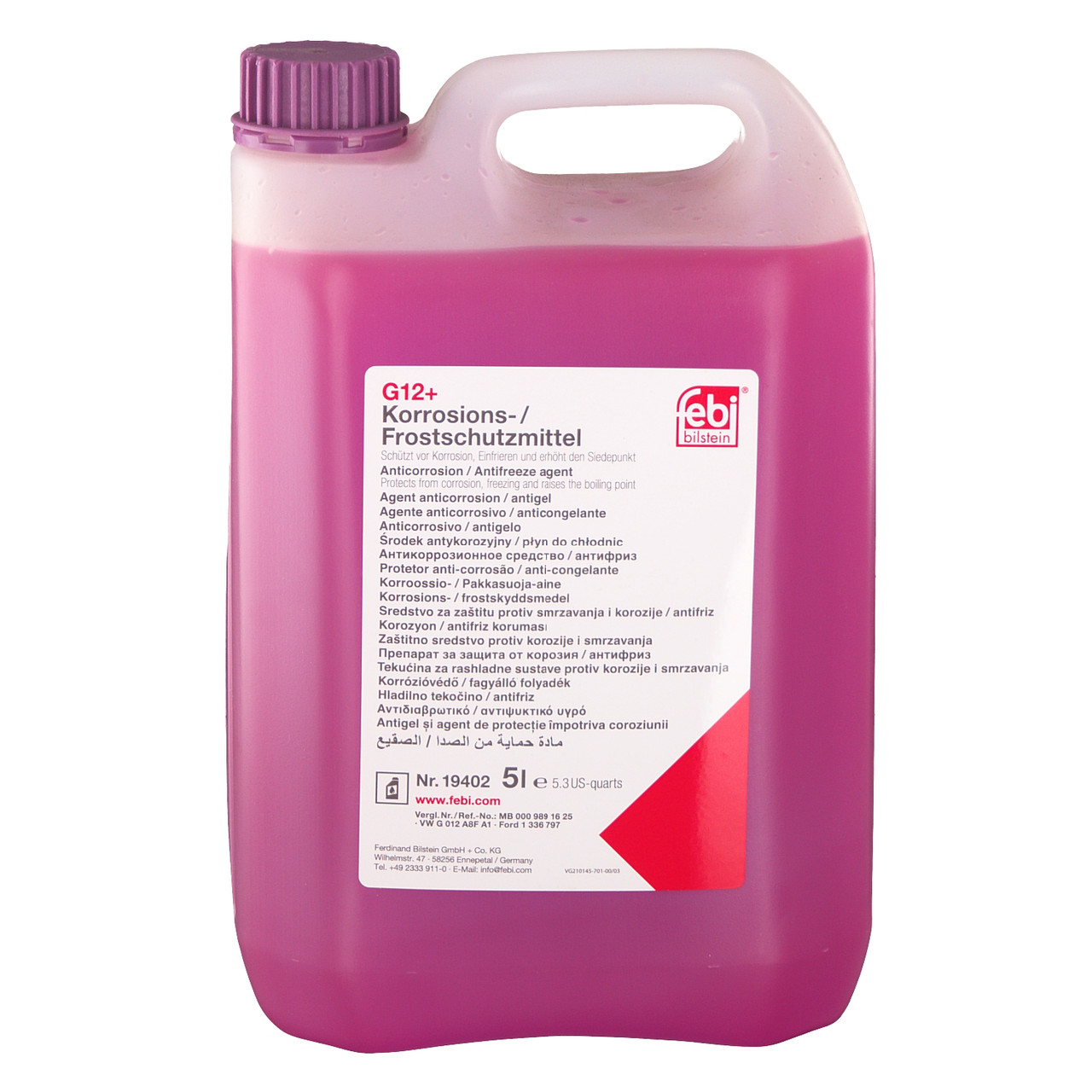 Антифриз фиолетовый концентрат FEBI G12+ MB325.3 (19402) 5л: продажа ...