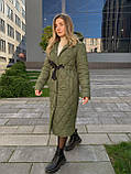 Куртка пальто жіноче стегане весна-осінь подовжене з капюшоном, фото 8