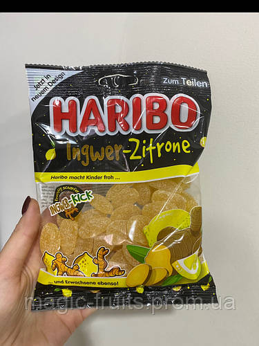 Желейки Харібо Haribo Ingwer Zitrone зі смаком лимону та імбиру 175г ...