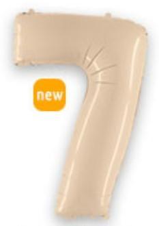 Куля цифра "7" Колір: Кремовий сатин. Розмір: 40"(100 см). Пр-во: FlexMetal (Іспанія)