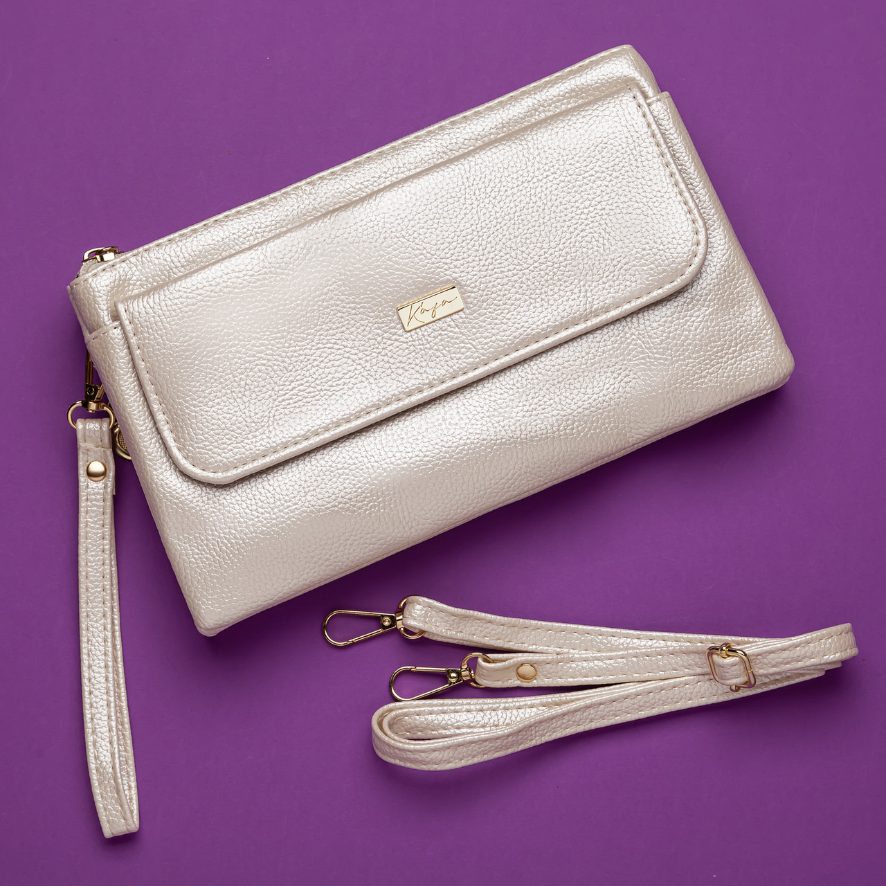 Жіноча сумочка клатч через плече Kafa 2025 перлинна