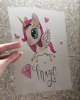 Дитяча термонаклейка на одяг Магічна єдиноріжка