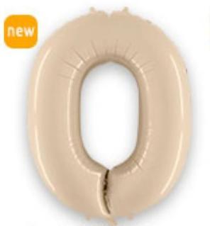 Куля цифра "0" Колір: Кремовий сатин. Розмір: 40"(100 см). Пр-во: FlexMetal (Іспанія)