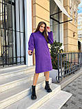 Тепле плаття-туніка з тринитки фіолетове, фото 5