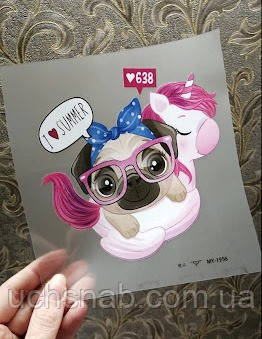 Дитяча термонаклейка на одяг Магічна єдиноріжка, фото 1