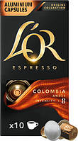 Кофе в капсулах Nespresso L'OR Espresso Colombia 10 шт Неспрессо Льор