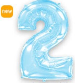 Куля цифра "2" Колір: Пастель Блакитна. Розмір: 40"(100 см). Пр-во: FlexMetal (Іспанія)