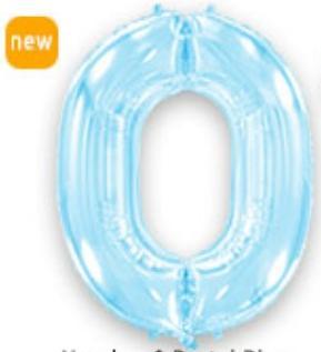 Куля цифра "0" Колір: Пастель Блакитна. Розмір: 40"(100 см). Пр-во: FlexMetal (Іспанія)