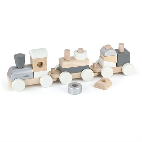Дерев'яник поїзд-пірамідка Viga Toys Екокубики