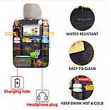 Органайзер на спинку переднього сидіння авто з сенсорним екраном для планшета (1шт) чорний, фото 3