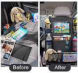 Органайзер на спинку переднього сидіння авто з сенсорним екраном для планшета (1шт) чорний, фото 2