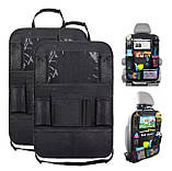 Органайзер на спинку переднього сидіння авто з сенсорним екраном для планшета (1шт) чорний, фото 4