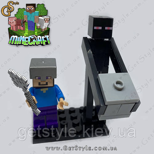 Конструктор фігурки Стів і Єндермен Майнкрафт Stive Endermen Minecraft 7.5 см
