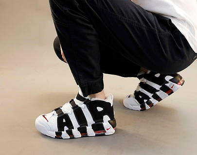 Кроссовки зимние мужские и женские Nike Air More Uptempo white с